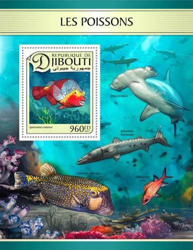 DJIBOUTI 2017 SHEET FISHES MARINE LIFE