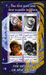 Somaliland 2011 History of Space - USSR #11 imperf sheetl...