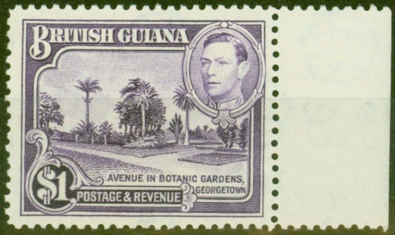 British Guiana 1938 $1 Brt Violet SG317 V.F MNH