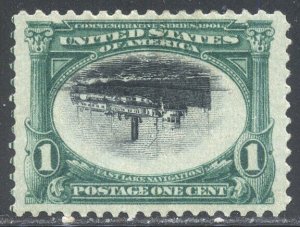 U.S. #294a Mint VF/XF App w/ Cert - 1901 1c Pan American, Inverted Center