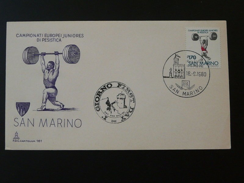 weight lifting world cup 1980 FDC San Marino 81215