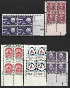 UNITED STATES - 1960-61 PLATE BLOCKS LOT MNH