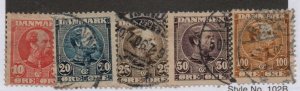 Denmark 65 Mint hinged, 66-69 Used Set