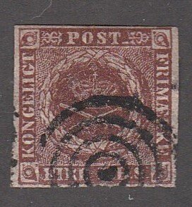 Denmark # 7a , Royal Emblems, Used, 1/3 Cat.
