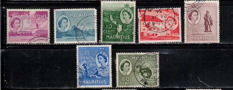 MAURITIUS Scott # 251//61 Used - QEII & Various Scenes - Short Set a