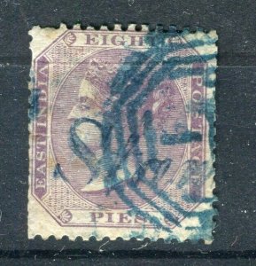 INDIA; 1860s early classic QV issue fine used 8p. value fair Postmark