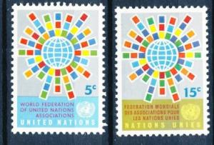 United Nations NY 1966 Scott 154 & 155 MNH, UN associations
