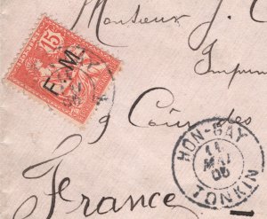 France Cols INDOCHINA Cover *HON-GAY TONKIN* CDS FM Military 1905 Vietnam MA666