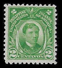 Philippines #290 Unused OG VLH; 2c Jose Rizal (1917)