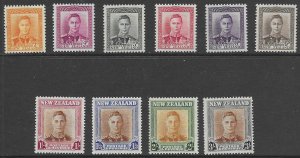 New Zealand 258-68  1947 set 10  FVF Mint nh