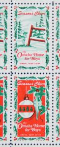 Omaha Home for Boys Label Cinderella Stamp Full Sheet of 20