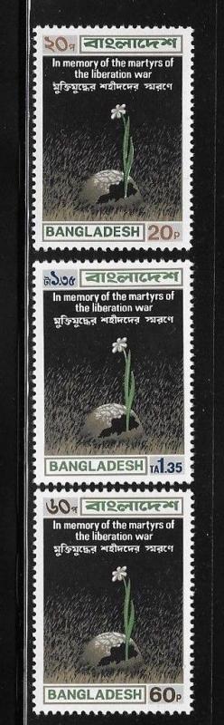 Bangladesh 1973 Martyrs of the war of liberation Sc 39-41 MNH A903