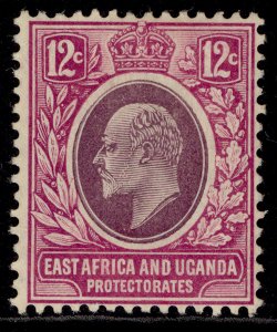 EAST AFRICA and UGANDA EDVII SG38, 12c dull & bright purple, M MINT. Cat £10.