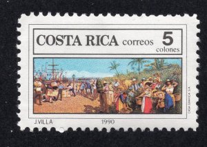 Costa Rica 1990 5col Natl. Theater, Scott 423 MNH, value = $1.00