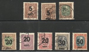 Iceland - Sc# 130 - 138 Used (8)       /         Lot 0224316