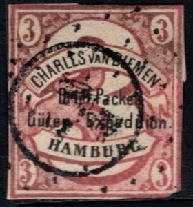 1864 Germany Local Post Hamburg 3 Pfennig Charles Van Diemen (Forgery)