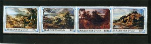 MALDIVES 1991 PAINTINGS BY RUBENS SET OF 4 STAMPS (SHORT SET) MNH