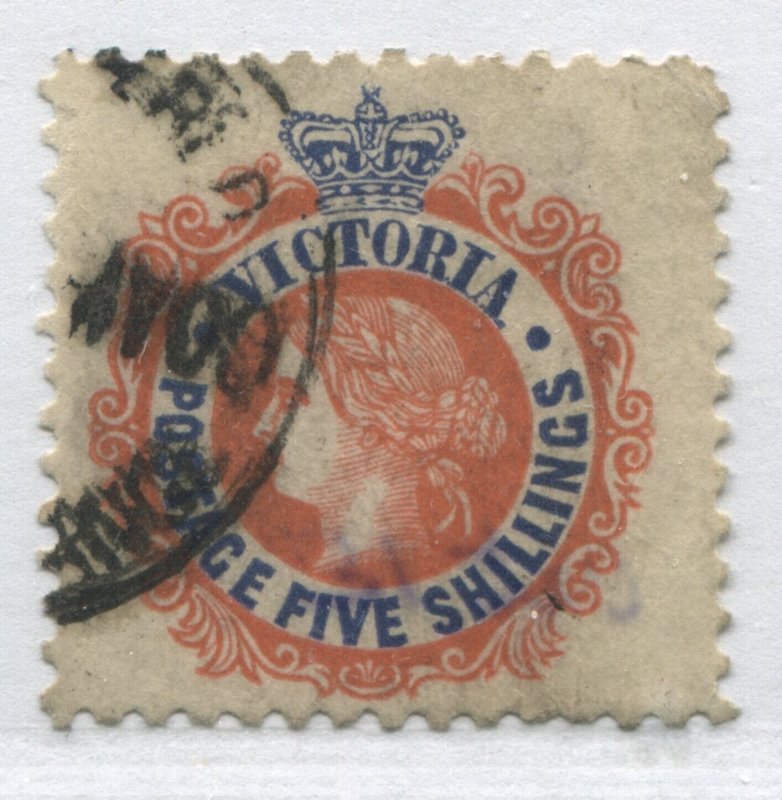 Victoria QV 1905 5/ orange red & blue used 