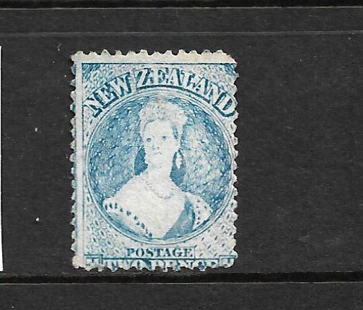 NEW ZEALAND 1862-64  2d  PALE BLUE  FFQ  p13  MNG  CP A2E1  SG 73 CHALON