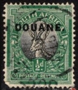 1950 South Africa Revenue 1/2 Penny Springbok Customs Duty Used
