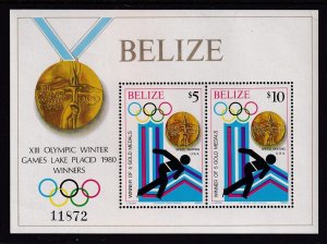 Belize 511 Winter Olympics Souvenir Sheet MNH VF