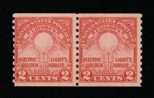 VERY AFFORDABLE GENUINE SCOTT #656 F-VF MINT OG NH 1929 EDISON COIL PAIR #12897