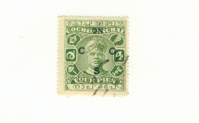 COCHIN -INDIA FEUDATORY STATE 010 USED  BIN $0.50