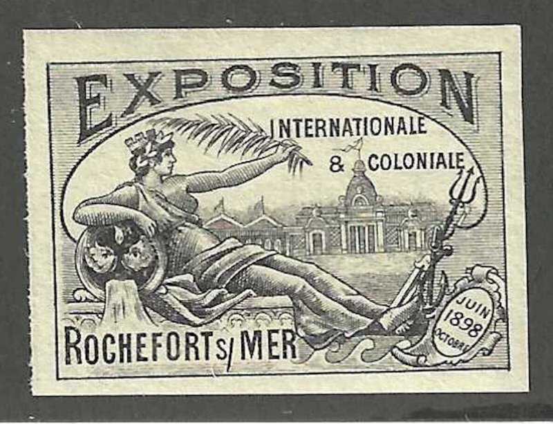 International and Colonial Exposition, 1898, Rochefort, France, Poster Stamp