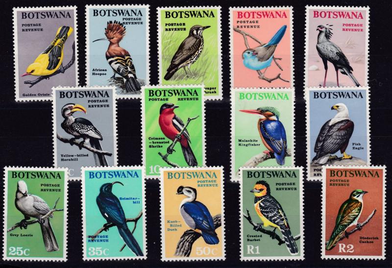 Botswana 1967 BIRDS Complete (14) VF/Mint(*)  Very Colorful