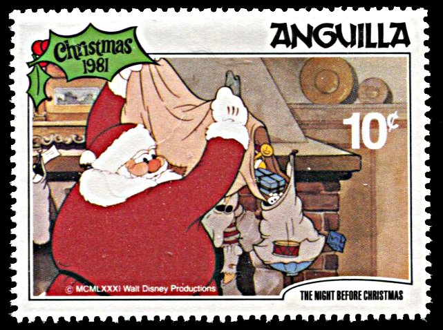 Anguilla 458, MNH, Disney The Night Before Christmas 1981