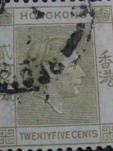 ​HONG KONG-1946 SC#160A-76 YEARS OLD-KING GEORGE VI- USED-VF-FANCY CANCEL RARE