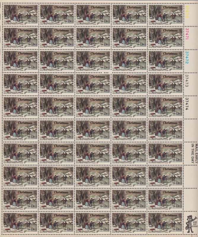 US #1702  Winter scene by Currier  Full sheet of 50-MNH