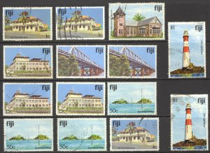 Fiji Sc# 409-424 SG# 576/594 (.) Used 1979-1991 Buildings (No Inscribed Date)