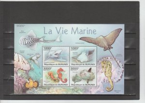 Burundi  Scott#  896  MNH  S/S  (2011 Marine Life)