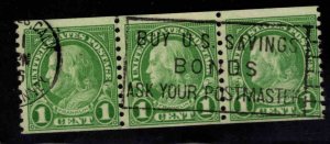 USA Scott 597 perf 10 Used coil strip Buy US Savings Bonds add.