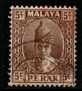 MALAYA PERAK SG108 1939 5c BROWN FINE USED