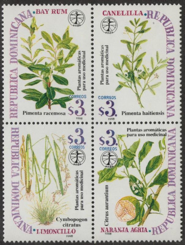 DOMINICAN REPUBLIC MNH Scott # 1289 Medicinal Plants (4 Stamps) 