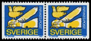 Sweden - Scott 1277 - Mint-Never-Hinged - Pair - Printing Error - Toning