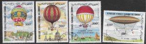 Comoro Islands C122-125 used. Hot Air Balloons.