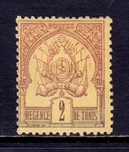 Tunisia - Scott #2 - MH - A couple of short perfs - SCV $7.00