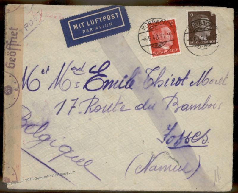 Germany 1943 Gemeinschaftslager Korbach Labor Camp Belgium Cover 89475