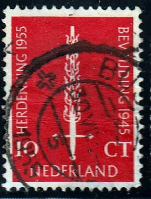 Netherlands #367 Flaming Sword, 1955. used