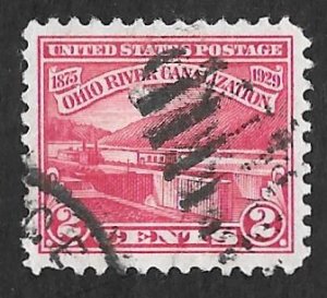 681 2 cents SUPERB FANCY CANCEL Ohio River Stamp mint OG NH EGRADED VF 80