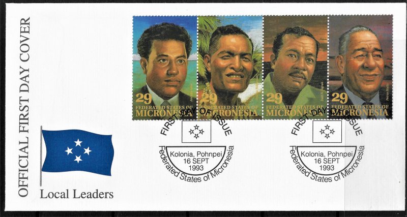 Micronesia 177 strip of 4 FDC