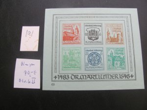 GERMANY SBZ WITTENBURG 1946 MNH BLOCK 70 EUROS  XF (191)