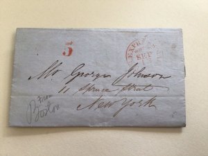 United States Boston 1848 to  New York letter cover 63015