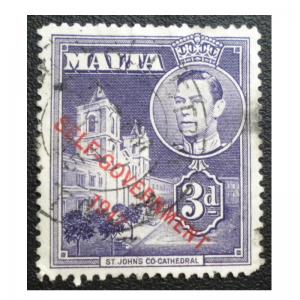 STAMP FROM MALTA. YEAR 1953. SCOTT # 239. USED. OVERPRINTED