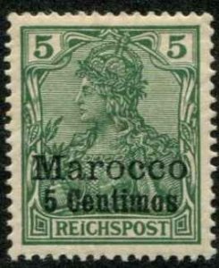 German Offices Morocco SC# 8 o/p'd  5 Centines on Germany mint no gum