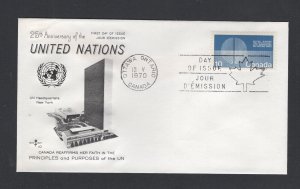 Canada #513  (1970 10c UN issue)  FDC Rosecraft cachet unaddressed