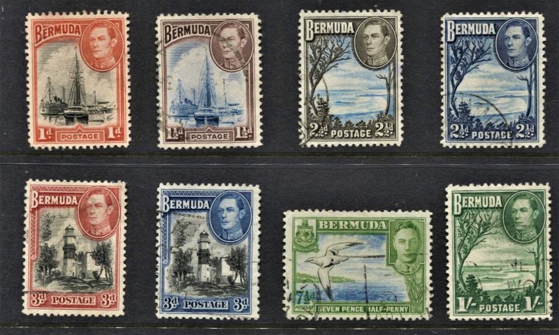 STAMP STATION PERTH  Bermuda #118-122 KGVI Short Set- Used - Unchecked